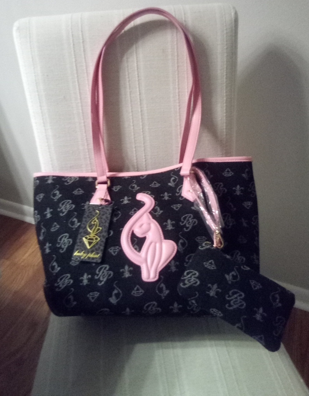 Baby Phat Black & Pink Tote Bag